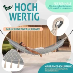 KESSER® Hamac D’une Charge Maximale De 300 kg, 320 x 150 cm. Capacité De Charge De 300 kg , 1 à 2 personnes, Respirant, Avec Franges, Résistant Aux Intempéries, Idéal Pour Camping Ou Jardin, Hamac En -Promos Jardin Lumi Magasin 50753183 4