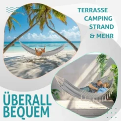 KESSER® Hamac D’une Charge Maximale De 300 kg, 320 x 150 cm. Capacité De Charge De 300 kg , 1 à 2 personnes, Respirant, Avec Franges, Résistant Aux Intempéries, Idéal Pour Camping Ou Jardin, Hamac En -Promos Jardin Lumi Magasin 50753183 5