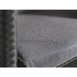 Cuba - Salon De Jardin Encastrable 10 Places - En Résine Tressée - Noir Avec Coussins Gris + Housse De Protection -Promos Jardin Lumi Magasin 50810513 3