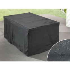 Cuba - Salon De Jardin Encastrable 10 Places - En Résine Tressée - Noir Avec Coussins Gris + Housse De Protection -Promos Jardin Lumi Magasin 50810513 5