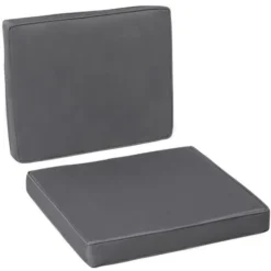 OUTSUNNY Coussins De Fauteuil De Jardin Zippés Déhoussables - Galettes De Chaise De Jardin - épais Rembourrage 7 Cm - Polyester Haute Densité Gris