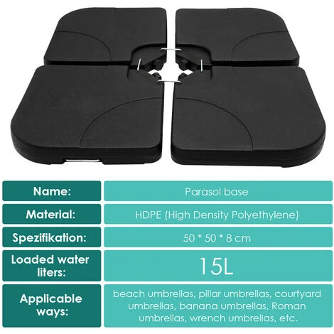 Hengda Pied De Parasol Parasol Porte-parapluie Parasol De Jardin Remplissable 100kg 2 Hengda Pied De Parasol Parasol Porte-parapluie Parasol De Jardin Remplissable 100kg – Image 2