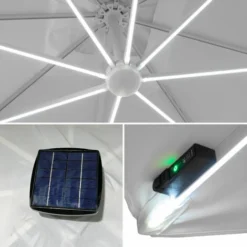 Parasol Déporté MOLOKAI Rectangulaire LED 3x4m Blanc + Housse -Promos Jardin Lumi Magasin 51760865 3