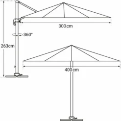 Parasol Déporté MOLOKAI Rectangulaire LED 3x4m Blanc + Housse -Promos Jardin Lumi Magasin 51760865 4