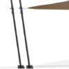 Lot De 2 Mâts De Fixation Réglables Pour Voile D'ombrage H.220 CM Poteaux Et Bases Acier