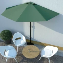 Topdeal Parasol De Balcon Avec Mât En Aluminium Vert 300x150 Cm Demi VDFF28784FR