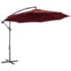 OUTSUNNY Parasol Déporté Octogonal Inclinable Manivelle Pied Acier Ø 3 X 2,5H M Bordeaux