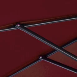 OUTSUNNY Parasol Déporté Octogonal Inclinable Manivelle Pied Acier Ø 3 X 2,5H M Bordeaux -Promos Jardin Lumi Magasin 52476677 5