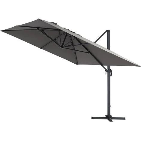 Parasol Jardin Déporté Alu Sun 4 - Rectangle - 3 X 4 M - Gris 2 Parasol Jardin Déporté Alu Sun 4 - Rectangle - 3 X 4 M - Gris – Image 2