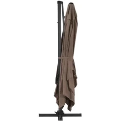 Parasol Jardin Déporté Alu Sun 4 - Rectangle - 3 X 4 M - Taupe -Promos Jardin Lumi Magasin 526077 3