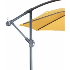 Parasol Déporté Rond 3x3m - Hardelot - Moutarde - Manivelle Anti-retour Toile Déperlante Facile à Utiliser -Promos Jardin Lumi Magasin 52885372 4