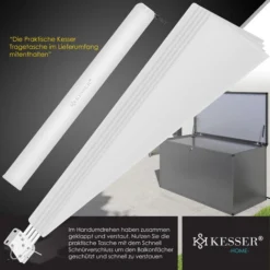 KESSER® Brise-vues De Balcon Pliables Avec Support Mural 140x140 Cm Brise-vue Balcon Paravent Pare-vue Pour Balcon Store Latéral Résistant Aux Intempéries Matériel De Montage Inclus , Blanch -Promos Jardin Lumi Magasin 53288330 4