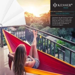 KESSER® Brise-vues De Balcon Pliables Avec Support Mural 140x140 Cm Brise-vue Balcon Paravent Pare-vue Pour Balcon Store Latéral Résistant Aux Intempéries Matériel De Montage Inclus , Blanch -Promos Jardin Lumi Magasin 53288330 5