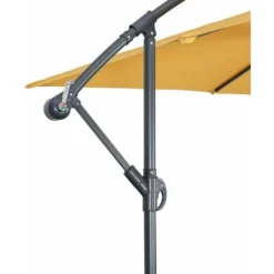 Parasol Déporté Carré 3x3m - Hardelot 3x3m - Moutarde - Manivelle Anti-retour Toile Déperlante Facile à Utiliser -Promos Jardin Lumi Magasin 53437482 4