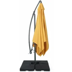 Parasol Déporté Carré 3x3m - Hardelot 3x3m - Moutarde - Manivelle Anti-retour Toile Déperlante Facile à Utiliser -Promos Jardin Lumi Magasin 53437482 5