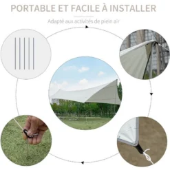 OUTSUNNY Bâche Anti-pluie Voile D'ombrage Toile De Camping 5,6L X 5,5l M Polyester Haute Densité 190T Imperméable Gris -Promos Jardin Lumi Magasin 53569950 5