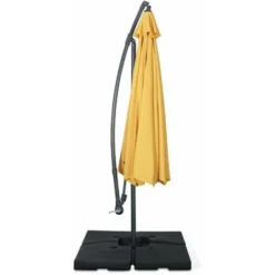 Parasol Déporté Ø350cm - Hardelot - Coloris Moutarde. Structure Anthracite. Manivelle Anti-retour. -Promos Jardin Lumi Magasin 53578569 4