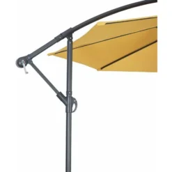 Parasol Déporté Ø350cm - Hardelot - Coloris Moutarde. Structure Anthracite. Manivelle Anti-retour. -Promos Jardin Lumi Magasin 53578569 5
