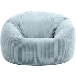 Icon Pouf Classique En Velours Côtelé Kingston, Fauteuil Pouf Pour Adultes, 85cm X 50cm, Bleu Glacé -Promos Jardin Lumi Magasin 53589802 4