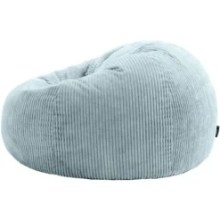 Icon Pouf Classique En Velours Côtelé Kingston, Fauteuil Pouf Pour Adultes, 85cm X 50cm, Bleu Glacé -Promos Jardin Lumi Magasin 53589802 5