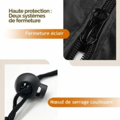 Housse De Protection Imperméable Et Anti-uv Pour Parasol - 183 X 25 - 35 Cm - Noir - Linxor -Promos Jardin Lumi Magasin 54691838 3