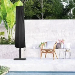 Housse De Protection Imperméable Et Anti-uv Pour Parasol - 183 X 25 - 35 Cm - Noir - Linxor -Promos Jardin Lumi Magasin 54691838 5
