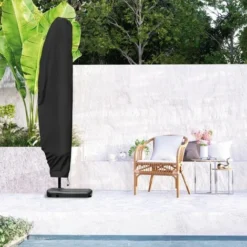 Housse De Protection Imperméable Et Anti-uv Pour Parasol Déporté - 205 X 48 - 57 - 25 Cm - Noir - Linxor -Promos Jardin Lumi Magasin 54817295 5