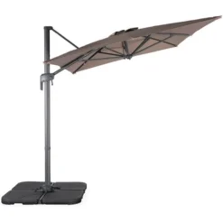 Parasol Déporté Rectangulaire 2x3m - Antibes - Taupe - Parasol Excentré Inclinable. Rabattable Et Rotatif à 360°. -Promos Jardin Lumi Magasin 54888077 5