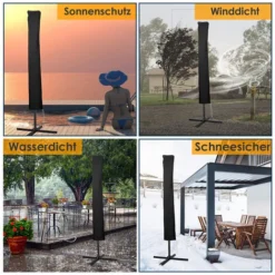 Hengda Housse De Parasol Coloris Au Choix Housse De Protection Parasol Protection UV Salon De Jardin Balcon,noir -Promos Jardin Lumi Magasin 54890209 5
