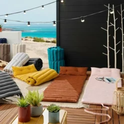 Matelas De Plage Enroulable (L180 Cm) Pixel Rose Poudré -Promos Jardin Lumi Magasin 56123201 3