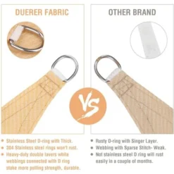 Duerer Voile D'ombrage Rectangulaire, 300396 CM， 95 % Bloquant Les UV 185 G/m² Pour Garder Au Frais Pour Terrasse, Jardin, Pergola, Arrière-cour, Installations Et Activités Extérieures. -Promos Jardin Lumi Magasin 56320477 3