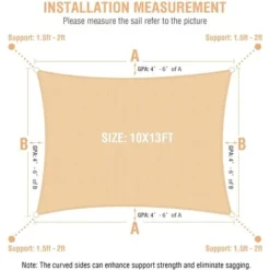Duerer Voile D'ombrage Rectangulaire, 300396 CM， 95 % Bloquant Les UV 185 G/m² Pour Garder Au Frais Pour Terrasse, Jardin, Pergola, Arrière-cour, Installations Et Activités Extérieures. -Promos Jardin Lumi Magasin 56320477 5