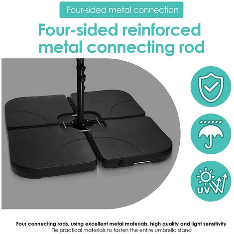Randaco Pied De Parasol Parasol Porte-parapluie Parasol De Jardin Remplissable 100kg 3 Randaco Pied De Parasol Parasol Porte-parapluie Parasol De Jardin Remplissable 100kg – Image 3