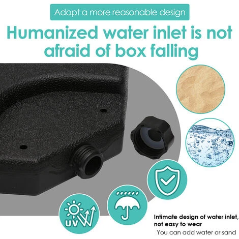 Randaco Pied De Parasol Parasol Porte-parapluie Parasol De Jardin Remplissable 100kg 4 Randaco Pied De Parasol Parasol Porte-parapluie Parasol De Jardin Remplissable 100kg – Image 4