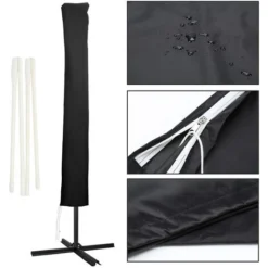Randaco Housse De Parasol Coloris Au Choix Housse De Protection Parasol Protection UV Salon De Jardin Balcon,noir -Promos Jardin Lumi Magasin 56395630 3