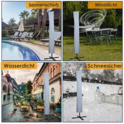 Randaco Housse De Parasol Coloris Au Choix Housse De Protection Parasol Protection UV Salon De Jardin Balcon,gris -Promos Jardin Lumi Magasin 56396147 5