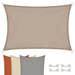 Voile D'ombrage Rectangulaire Imperméable Et Anti-UV - 2 X 3 M - Taupe - Linxor