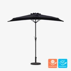 Parasol Noir Mural Pour Jardin Balcon Terrasse Kailua Black -Promos Jardin Lumi Magasin 57750909 3