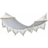 Hamac à Franges Style Bohème FRIOUL 100x200cm Gris Perle