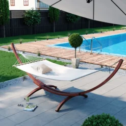 Support Pour Hamac XXL 350cm Natur/Blanc Avec Hamac Oskar -Promos Jardin Lumi Magasin 59119937 3