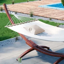 Support Pour Hamac XXL 350cm Natur/Blanc Avec Hamac Oskar -Promos Jardin Lumi Magasin 59119937 4