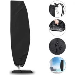 Housse Parasol Déporté 205 X57x 48 X 25cm Couverture De Parasol, Tissu Oxford 210D Couverture De Parapluie De Jardin FUiENKO