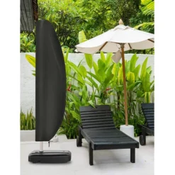 Housse De Protection Pour Parasol Déporté, Pour Parasol De Jardin à Mât Excentré En 210D 265 X 40 / 70 / 50cm Noir FUIENKO -Promos Jardin Lumi Magasin 59801421 3