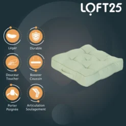 Loft 25 Extra Epais 4Inch Coussin De Siège Carré Tatami Avec Poignée De Transport, Coton Booster Coussin Pour L'intérieur, Genou & Coussin De Soulagement Des Articulations50x50x10cm, Dewkist -Promos Jardin Lumi Magasin 60309345 3