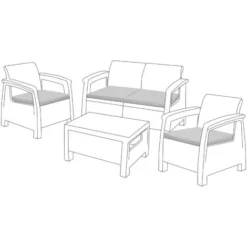 Gardenista Coussin De Chaise D'extérieur Pour Meubles En Rotin, Résistant à L'eau Et Durable Coussin De Siège De Canapé Avec Housse Amovible Et Fermeture éclair Dissimulée 54 X 50 X 5 Cm, Gris