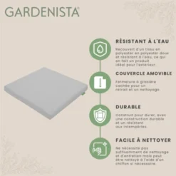 Gardenista Coussin De Chaise D'extérieur Pour Meubles En Rotin, Résistant à L'eau Et Durable Coussin De Siège De Canapé Avec Housse Amovible Et Fermeture éclair Dissimulée 54 X 50 X 5 Cm, Gris -Promos Jardin Lumi Magasin 60309814 3