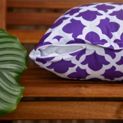 Gardenista Extérieur Coussins Imprimés, Résistant à L'eau Coussin à Décoratif Pour Jardin, Coloré Coussin De Banc Avec Fibre Creuse45x45cm, Arabesque Pourpre -Promos Jardin Lumi Magasin 60309879 5