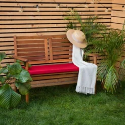 Gardenista Coussin De Siège De Banc 2 Places Pour Jardin, Coussin De Banc Léger Avec Housses Amovibles Résistantes à L'eau Et Rembourrage En Fibre 108 X 45 X 5 Cm, Rouge -Promos Jardin Lumi Magasin 60309952 4
