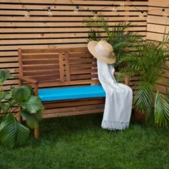 Gardenista Coussin De Siège De Banc 2 Places Pour Jardin, Coussin De Banc Léger Avec Housses Amovibles Résistantes à L'eau Et Rembourrage En Fibre 108 X 45 X 5 Cm, Turquoise -Promos Jardin Lumi Magasin 60309959 4