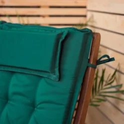 Gardenista Coussins De Siège D'extérieur à Dossier Haut De Qualité Supérieure, Coussins Touffetés Et Pliables Pour Chaise De Jardin Avec Attaches Sécurisées, Coussin De Dossier 120 X 50 X 4 Cm, Vert -Promos Jardin Lumi Magasin 60309988 5